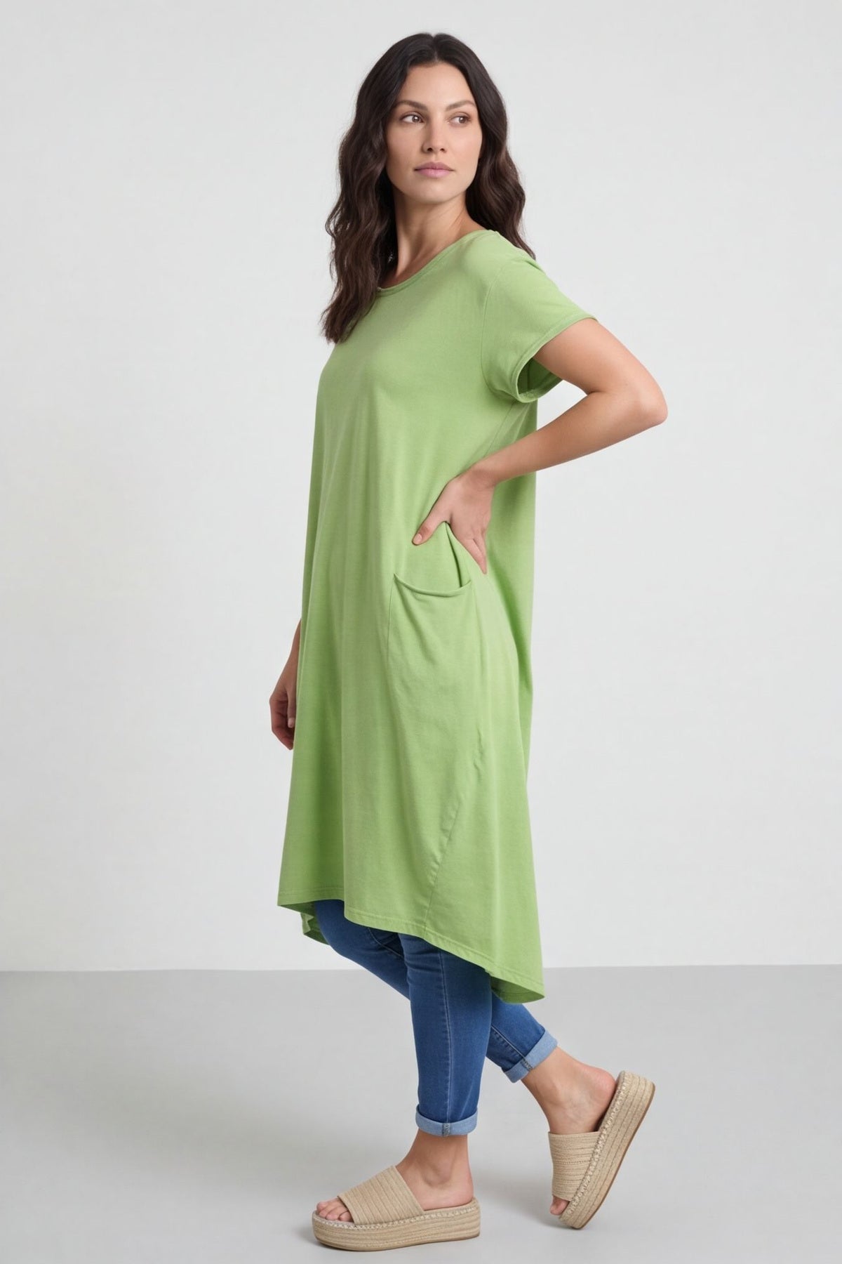 Clara Cotton Dress Green – image 3 of 6