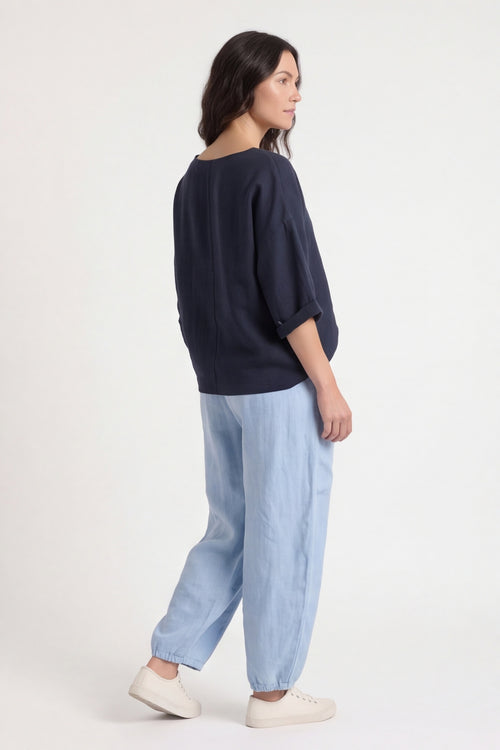 Clarisse ButtonPocket Linen Trousers – image 3 of 6