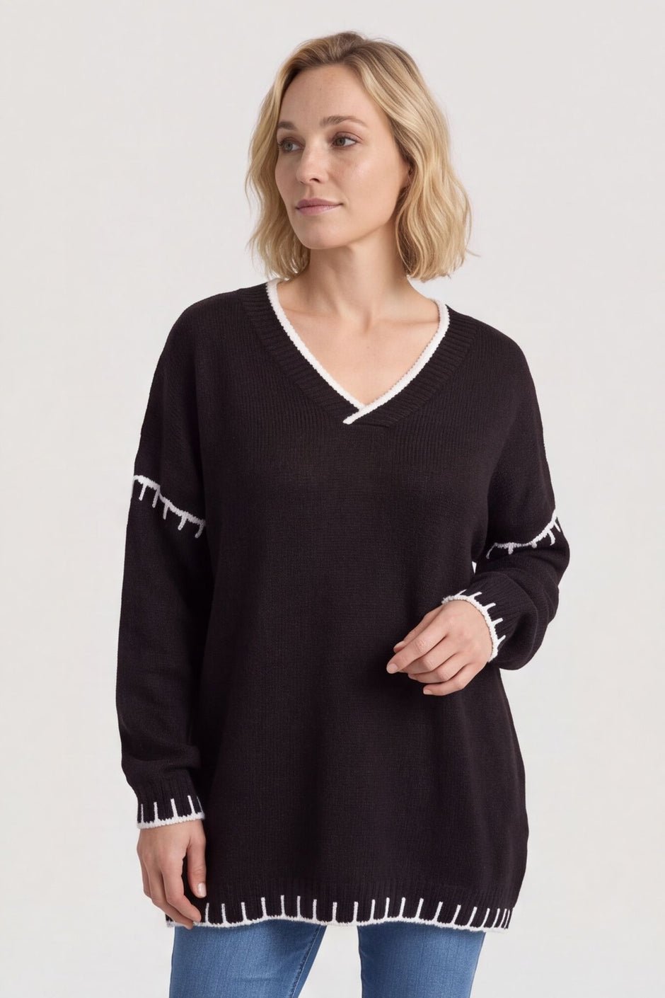 Emma Knitted Jumper Black – image 3 of 6