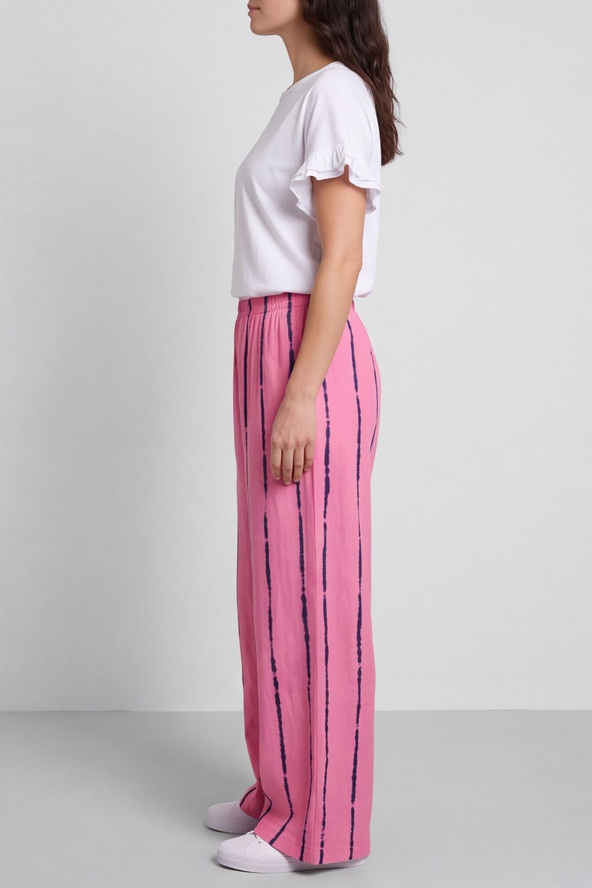 Chelle Stripe Linen Trousers Fuchsia – image 3 of 6