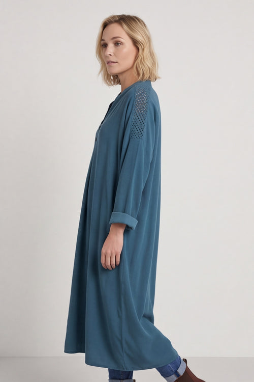 Terrie Needlecord Dress Teal – image 3 of 6