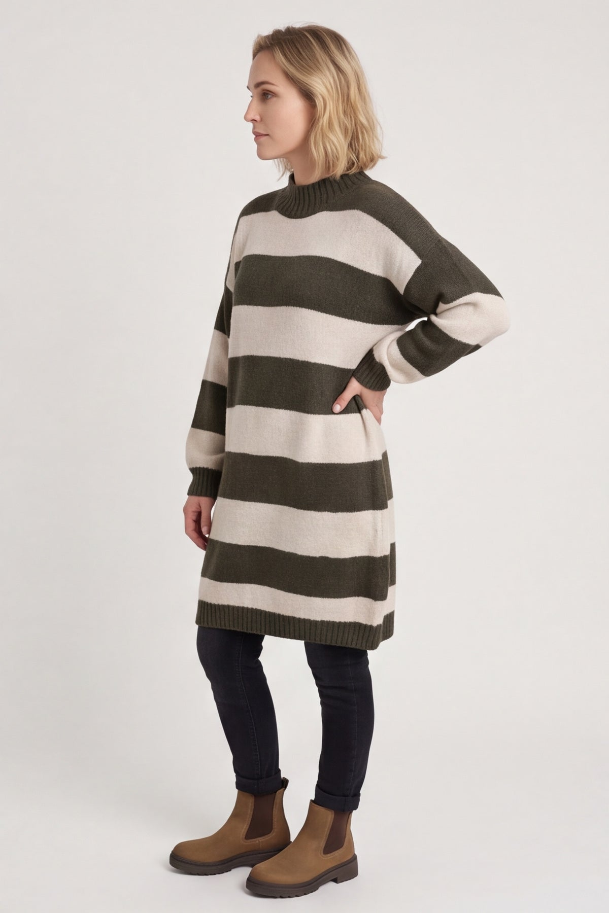 Osanna Stripe Knitted Jumper Khaki – image 3 of 6