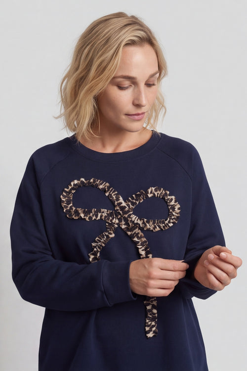 Alice Bow Sweatshirt Navy – image 3 of 5