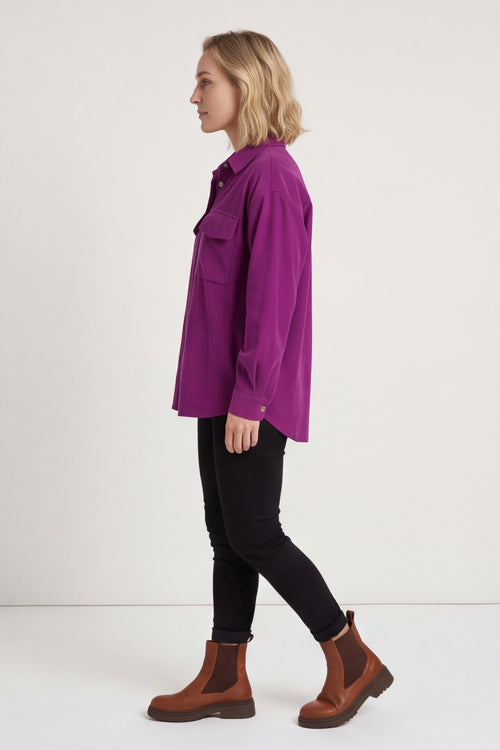 Tonya Needlecord Jacket Berry – image 3 of 6