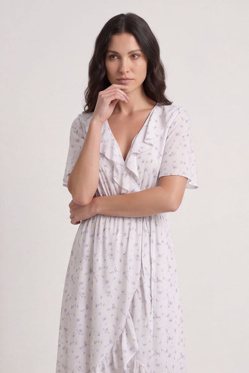 Etienne Floral Wrap Dress Grey – image 2 of 4