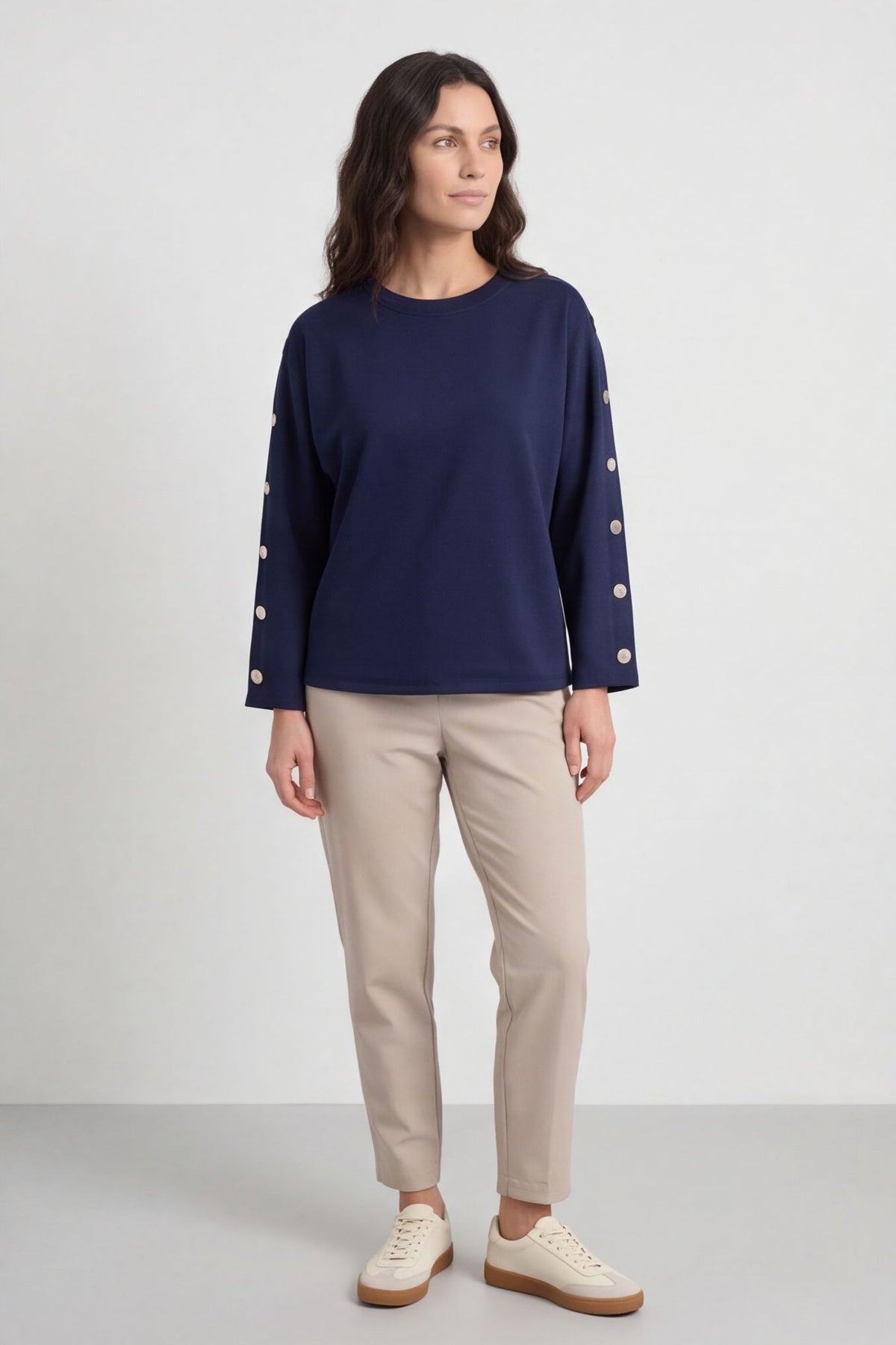 Lesley Button Top Navy – image 2 of 5