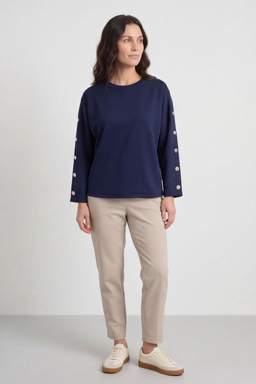 Lesley Button Top Navy – image 2 of 5