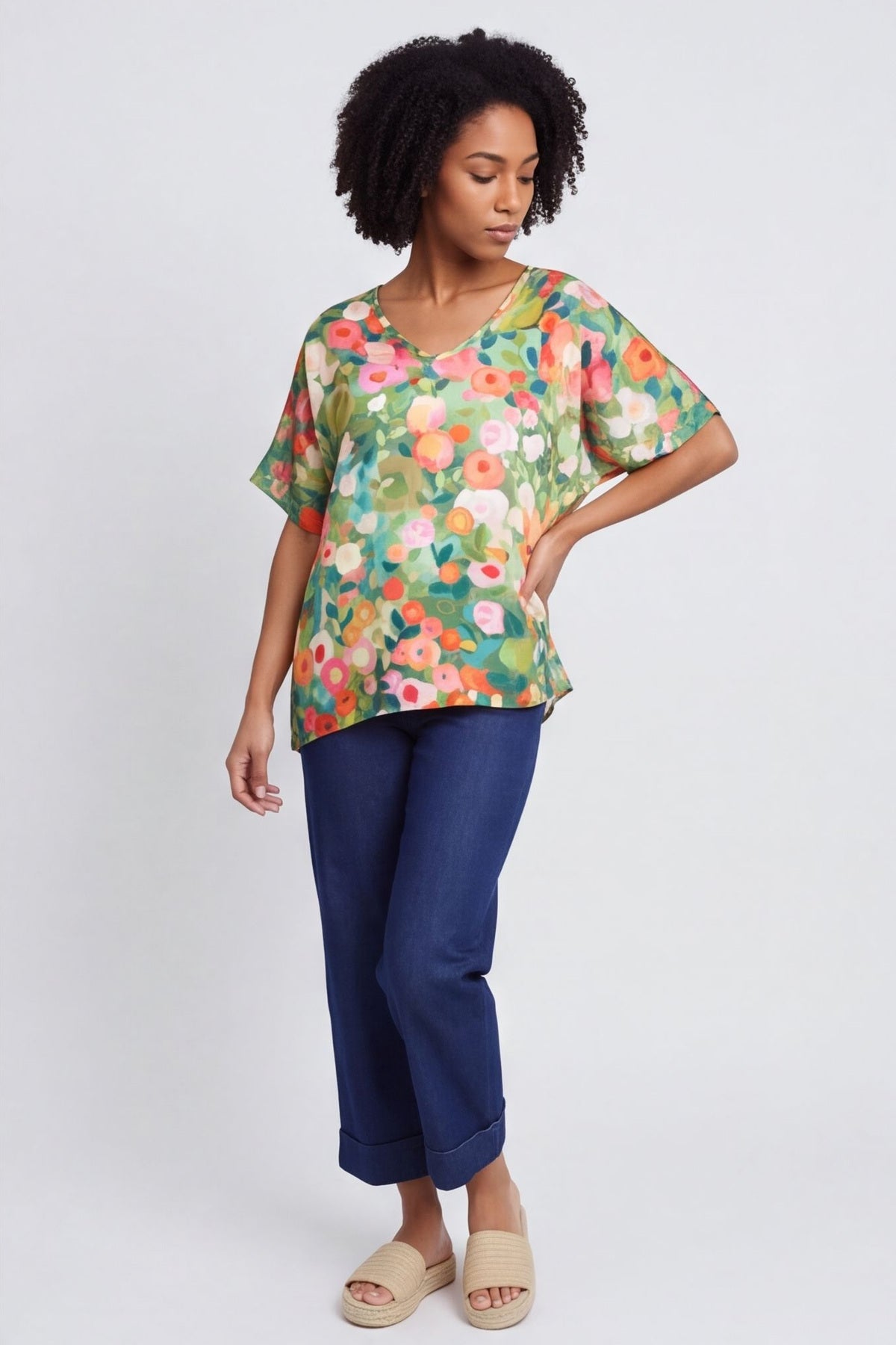 Luciella Print Top Khaki – image 2 of 5