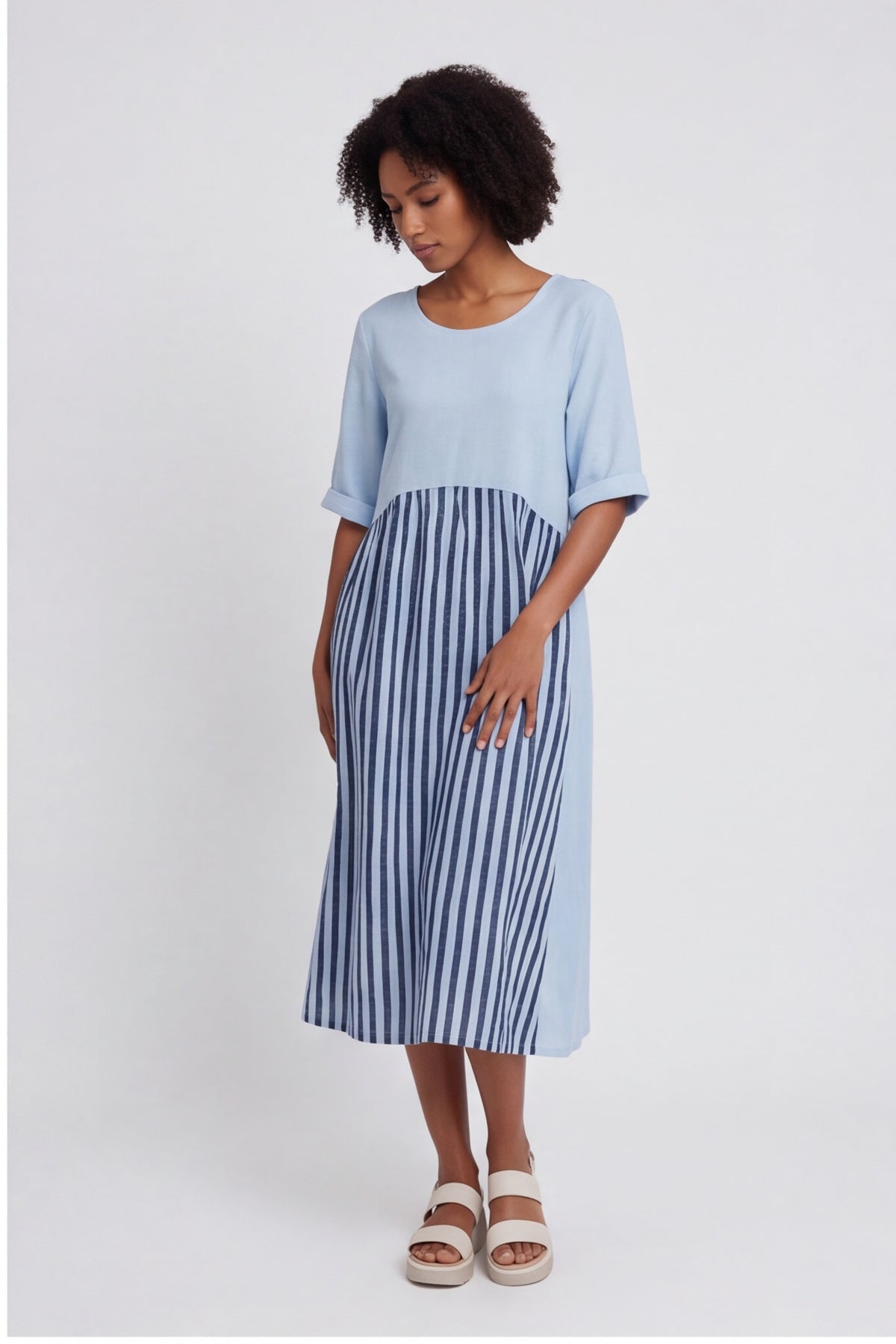 Maia Stripe Linen Dress – image 2 of 5