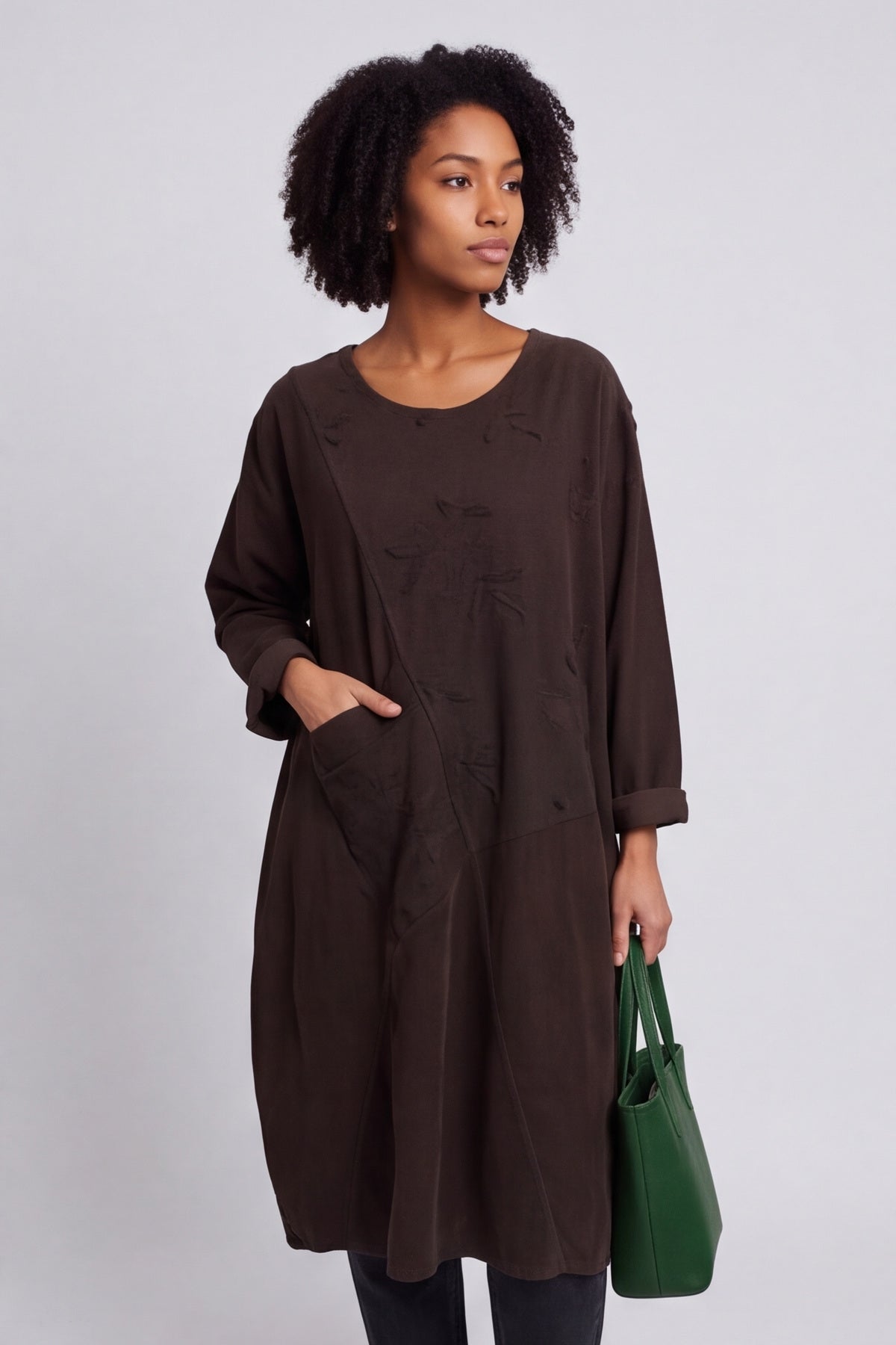 Laurie Needlecord Dress Cocoa – image 3 of 6