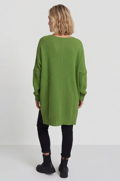 Bo Slouch V-Neck Jumper Green – image 2 of 4
