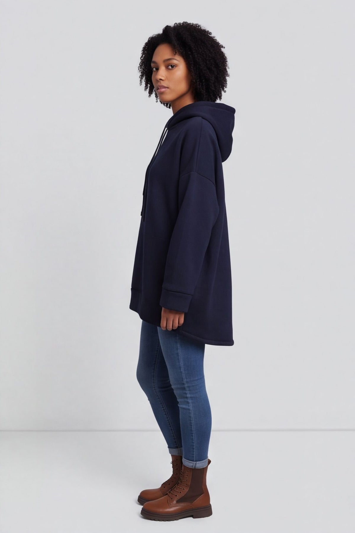 Jaylen Hooded Cotton Top Navy – image 3 of 6