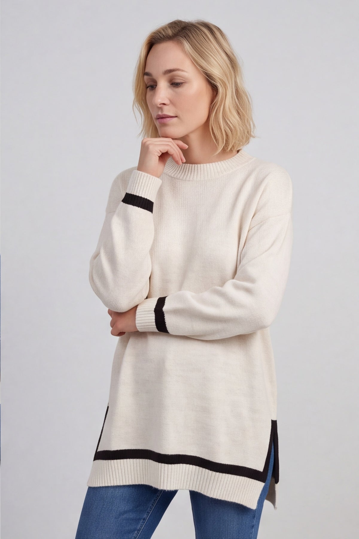 Suzette Knitted Jumper Stone – image 3 of 6