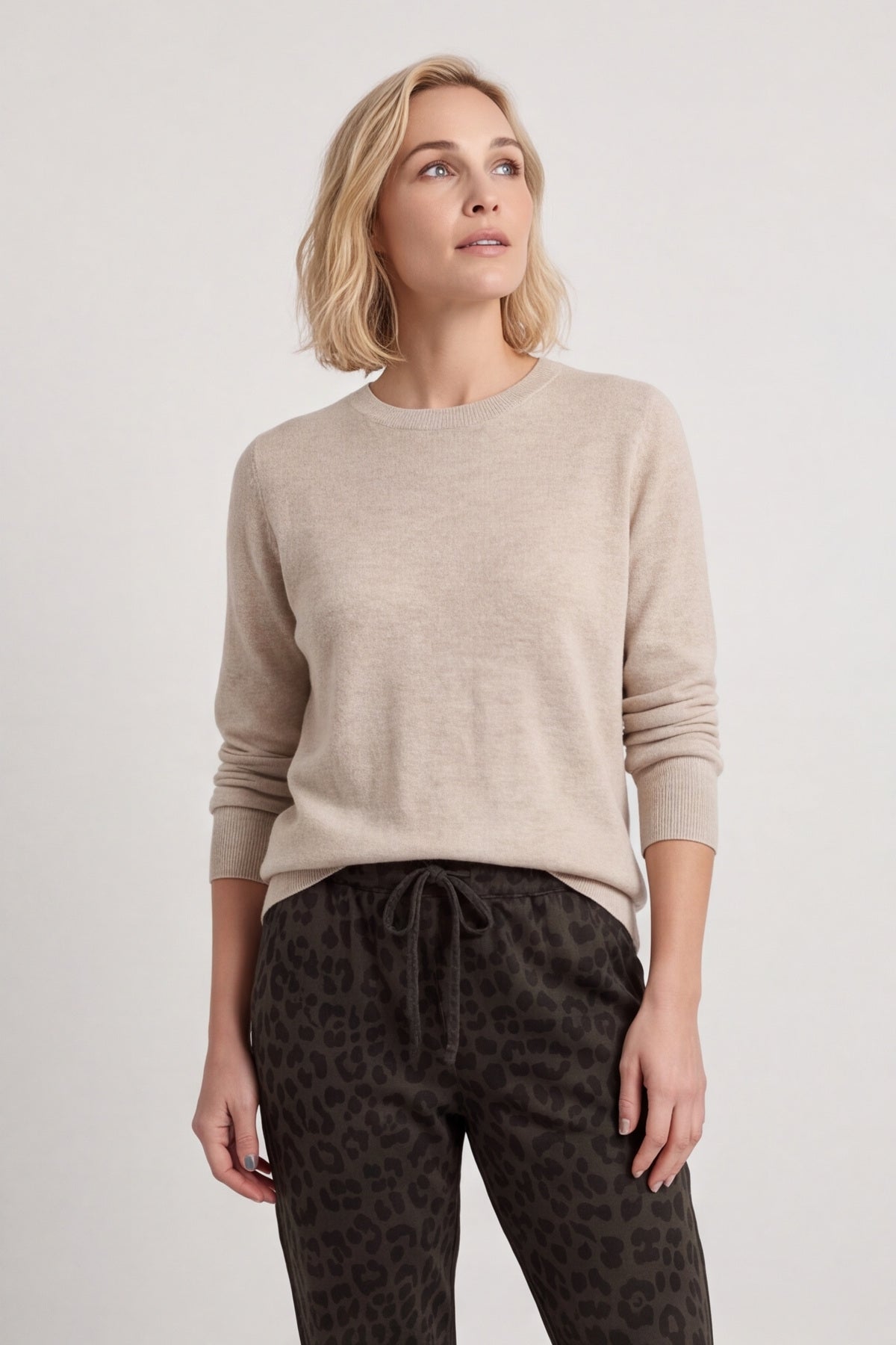 Effie Leopard Print Cotton Joggers Cocoa – image 3 of 6
