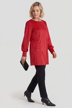 Zannah Button Back Tunic Red – image 4 of 6