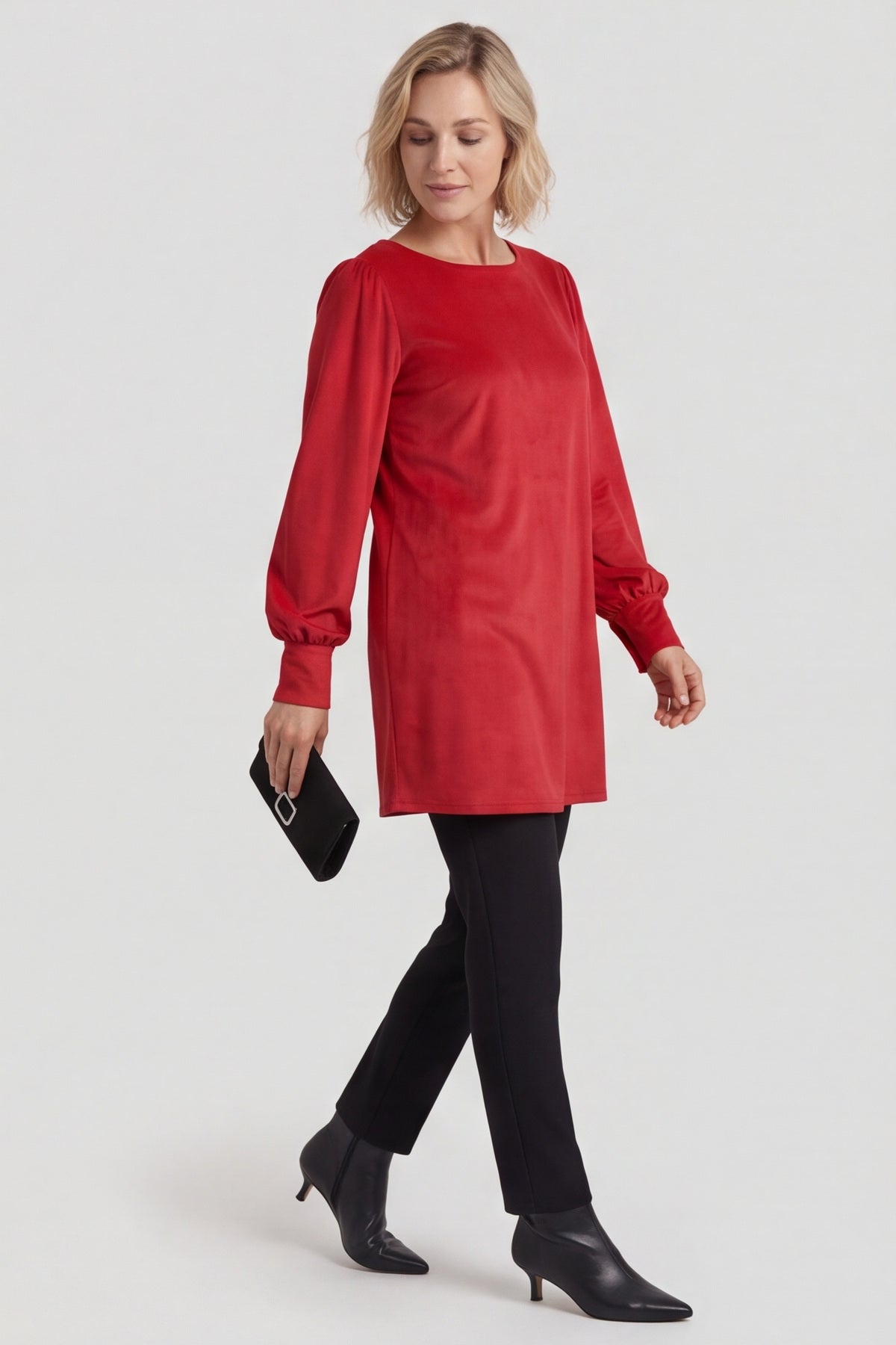 Zannah Button Back Tunic Red – image 4 of 6