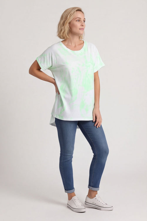 Alysia Tie Dye Cotton Top Green – image 4 of 6