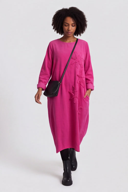 Florina Flower Patch Needlecord Dress Fuchsia – image 4 of 6