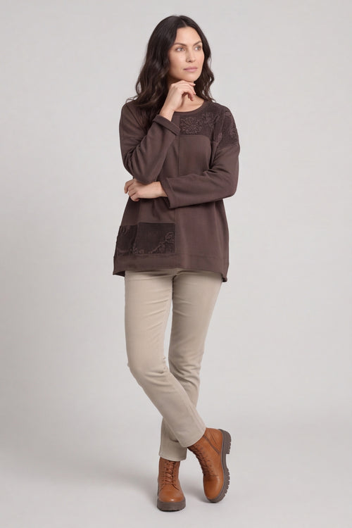 Louise Cord Patch Cotton Top Cocoa – image 4 of 6