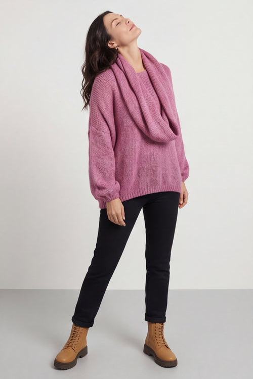 Baylin Scarf Knitted Jumper Pink – image 4 of 6
