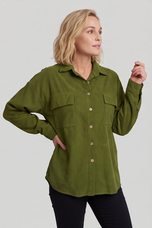 Tonya Needlecord Jacket Olive - Image 5