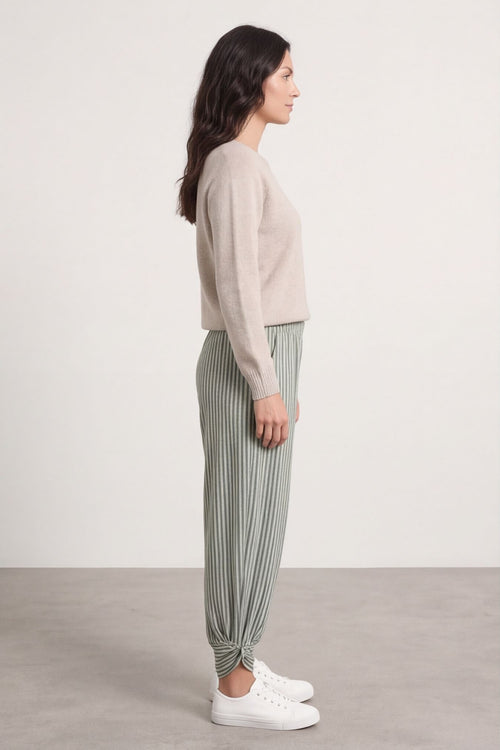 Jacinda Stripe Cotton Trousers Khaki – image 4 of 6
