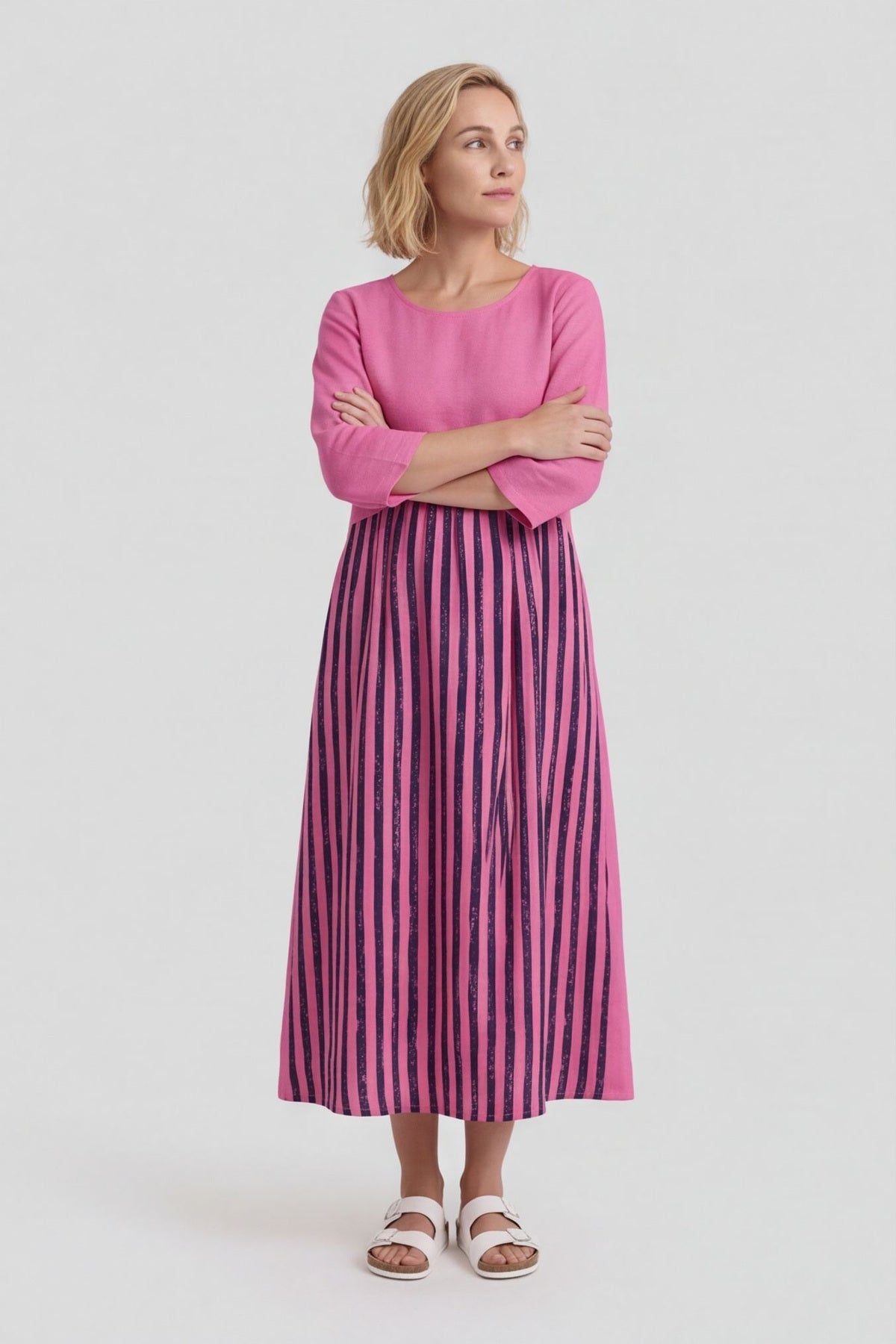 Maia Stripe Linen Dress – image 4 of 6