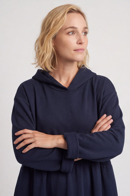Saskia Hooded Dress Navy – image 3 of 3