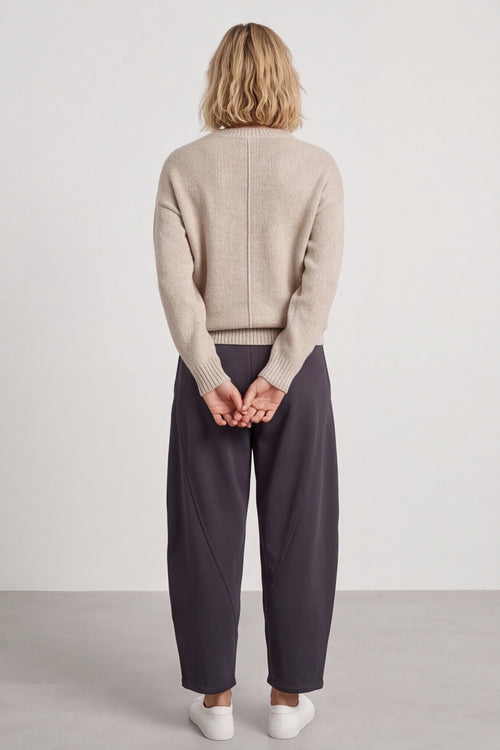 Yasmina Cropped Cotton Trousers Charcoal – image 2 of 4
