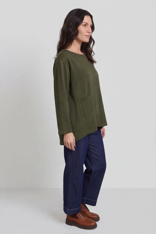 Codie Wool Top Khaki – image 2 of 3