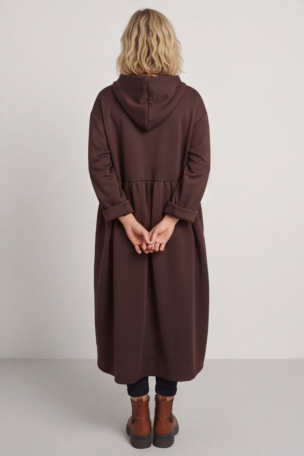 Saskia Hooded Dress Cocoa – image 3 of 4