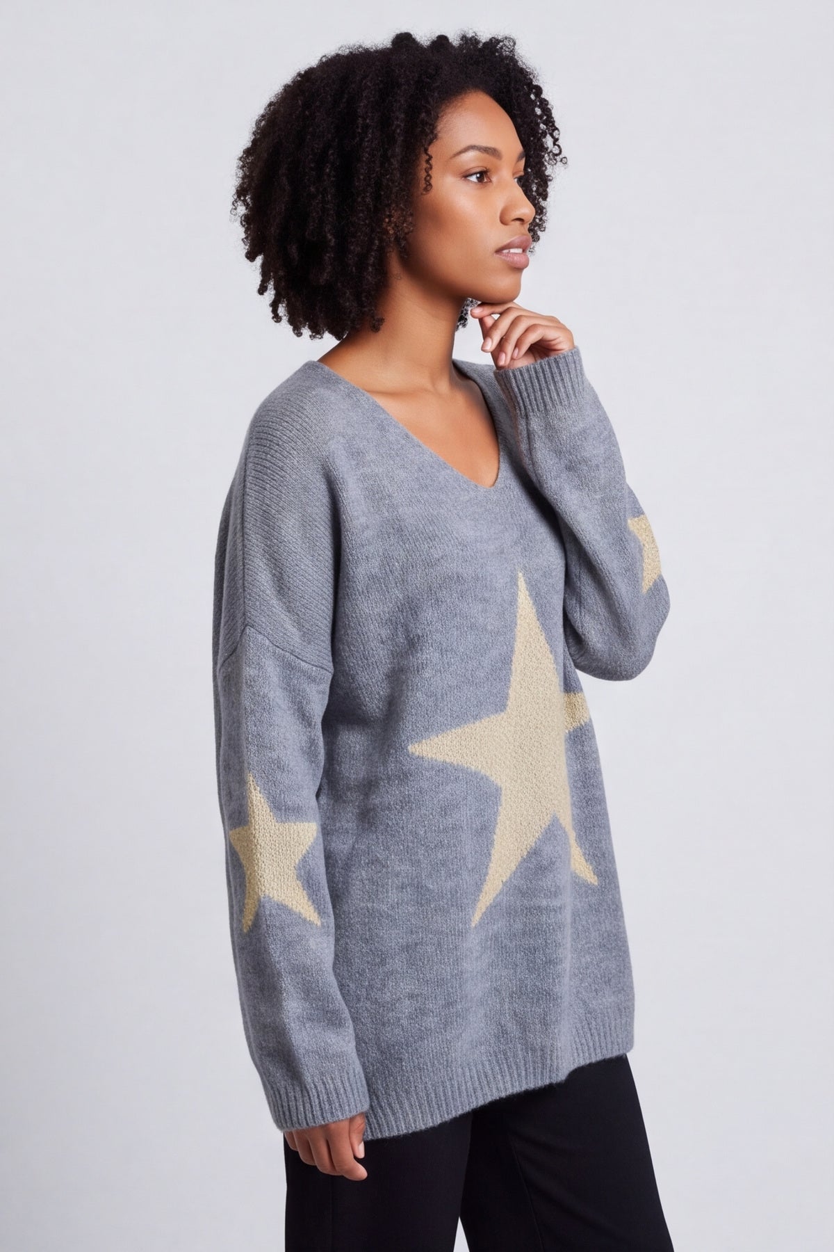 Paige Star Knitted Jumper Mid Grey – image 4 of 6