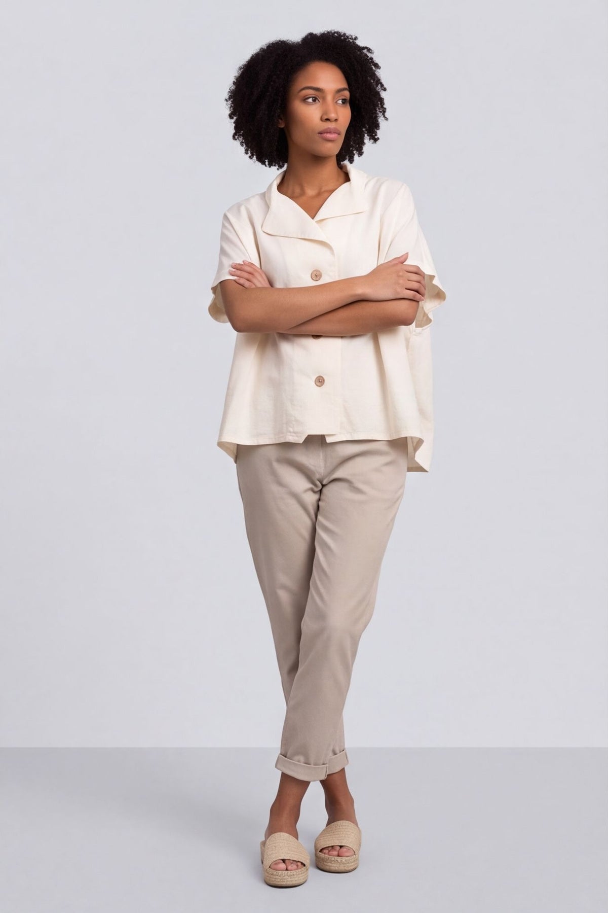 Sabella Linen Shirt Stone – image 4 of 6
