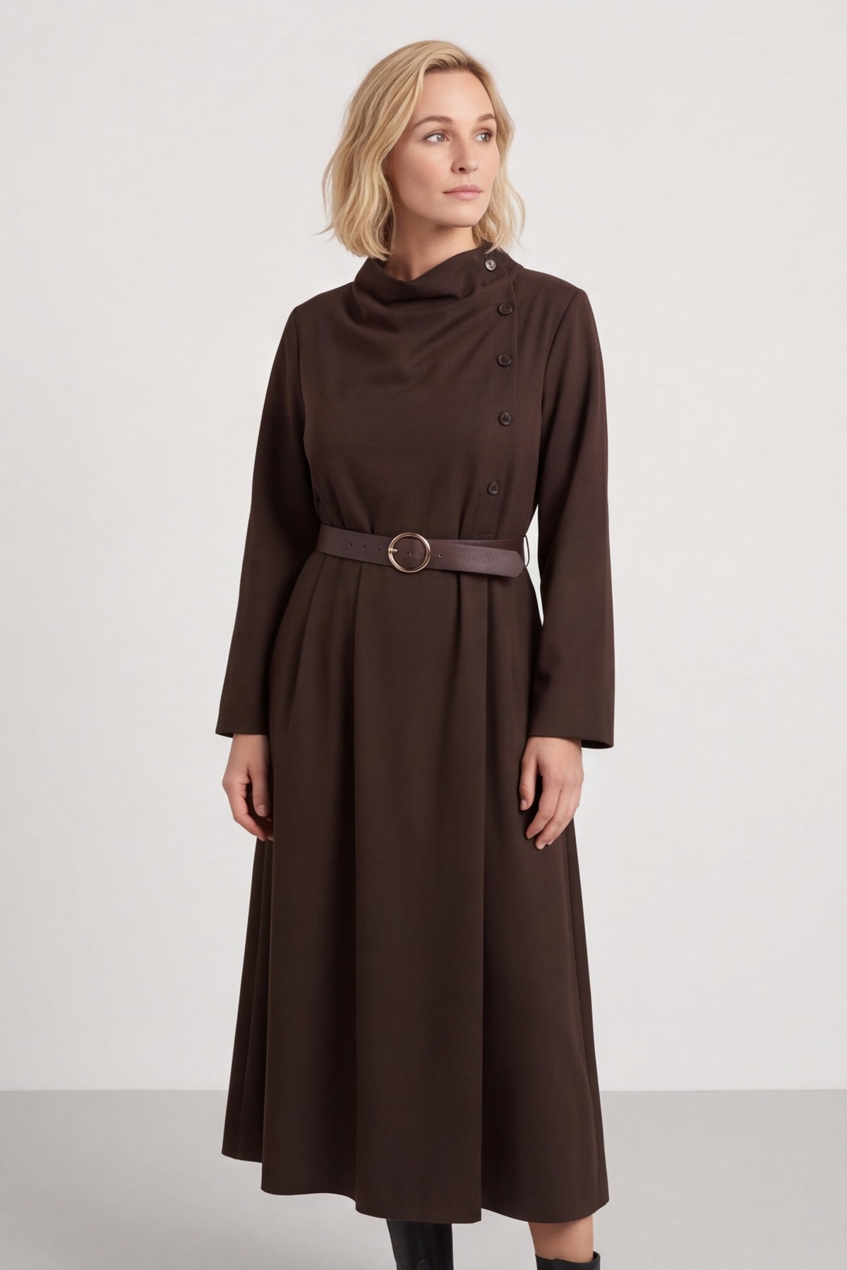 Eudora Belted Dress Cocoa – image 4 of 6