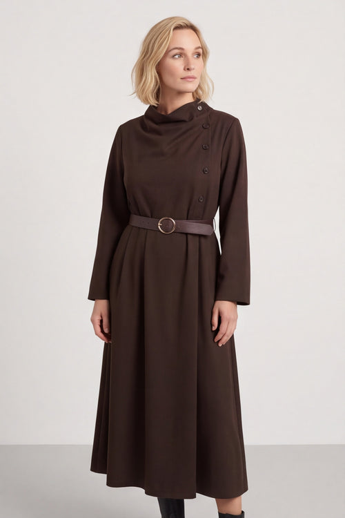 Eudora Belted Dress Cocoa – image 4 of 6