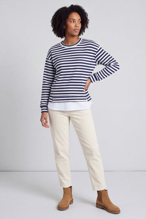 Capricia Stripe Top Navy – image 2 of 4
