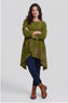Berenice Print Detail Needlecord Top Olive – image 4 of 6