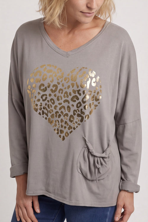 Cherie Heart Cotton Top Mocha – image 3 of 4
