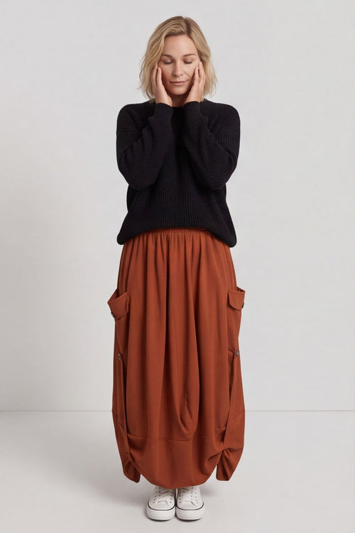 Lavone Cotton Skirt Burnt Orange – image 4 of 6