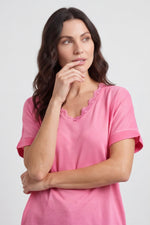 Robyn V-Neck Top Fuchsia Fuchsia - Robyn V-Neck Top Fuchsia – image 3 of 4