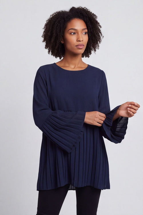 Wynne Pleated Top Navy – image 4 of 6