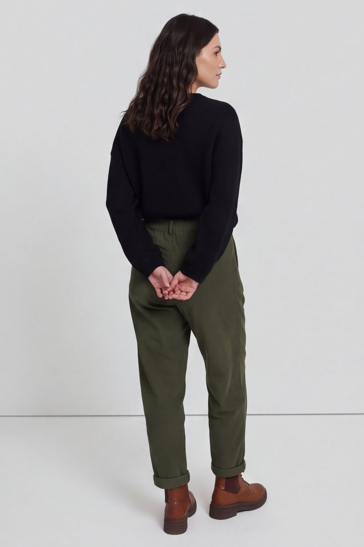 Carmella Needlecord Trousers Khaki – image 4 of 6