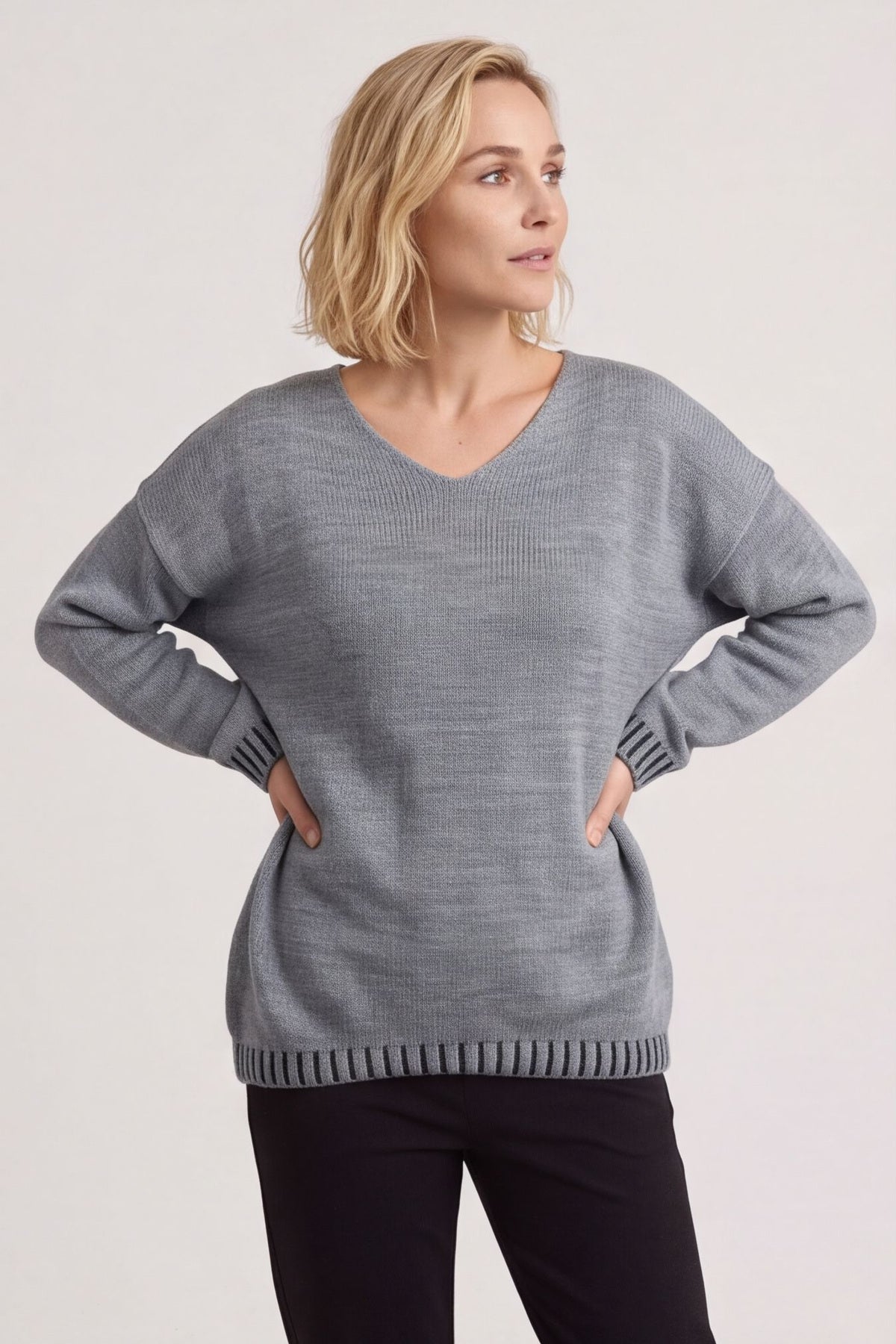 Harper Knitted Jumper Mid Grey – image 4 of 6