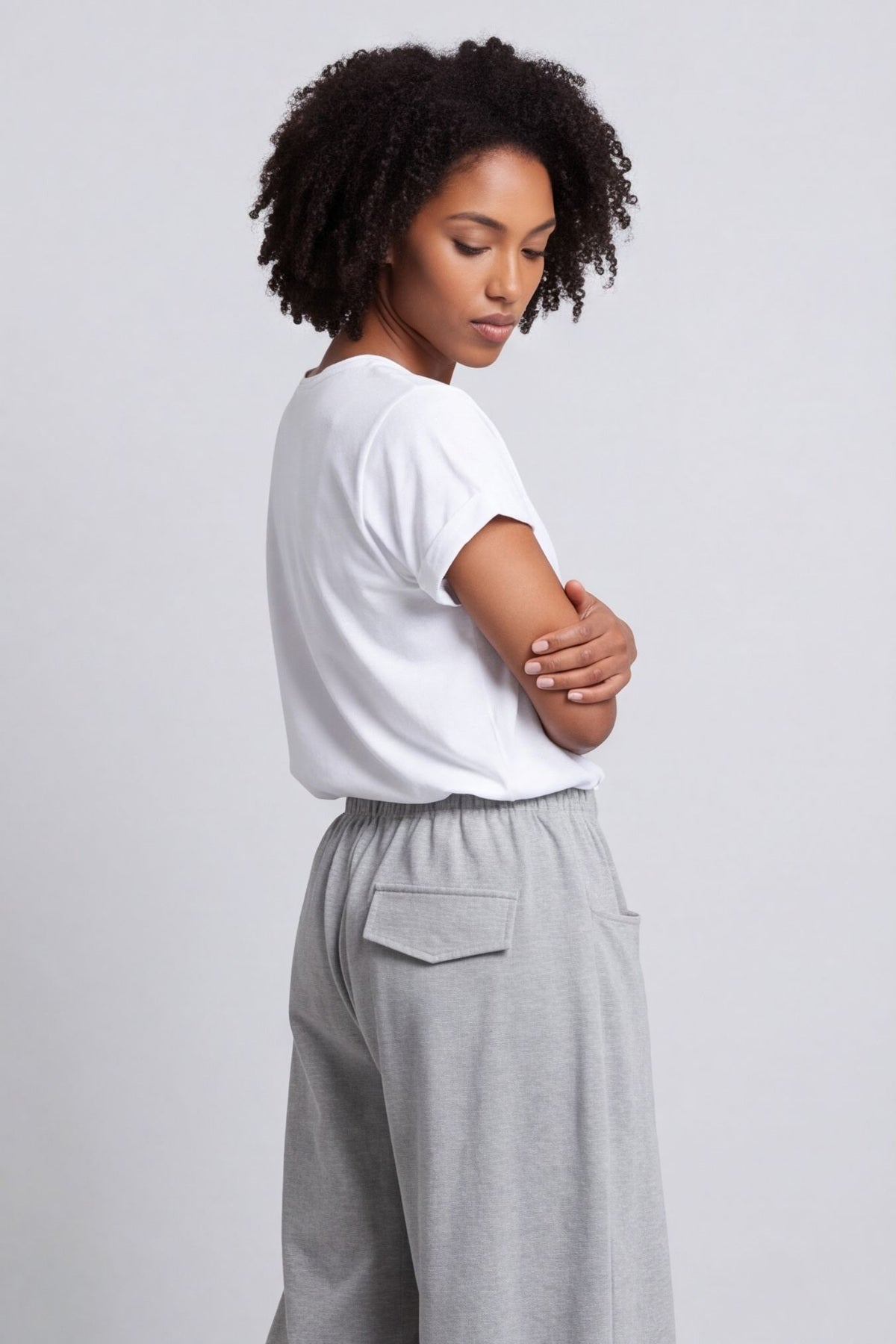 Jaye Pocket Cotton Trousers Marl Grey – image 4 of 4