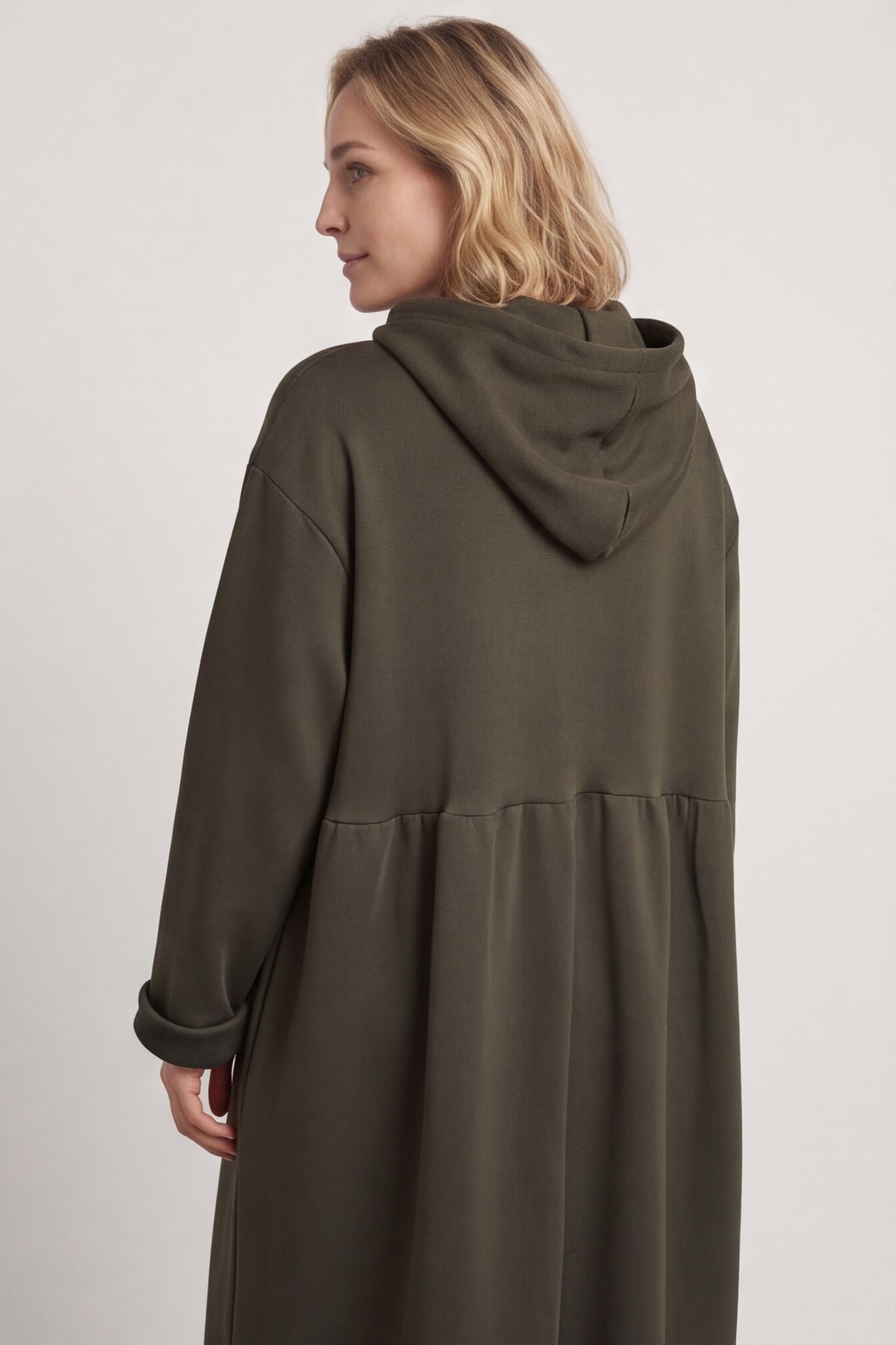 Saskia Hooded Dress Khaki