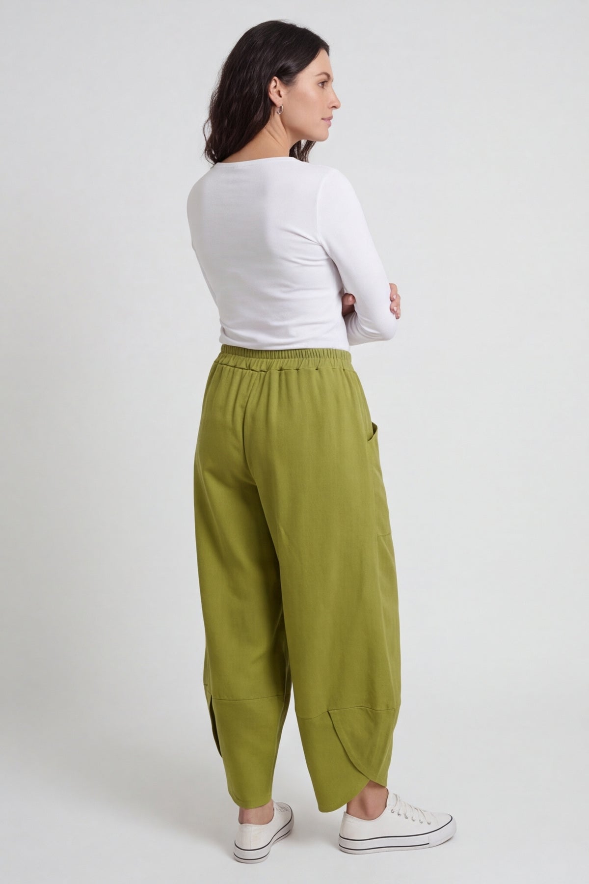 Jerilyn Cotton Trousers Olive – image 4 of 6