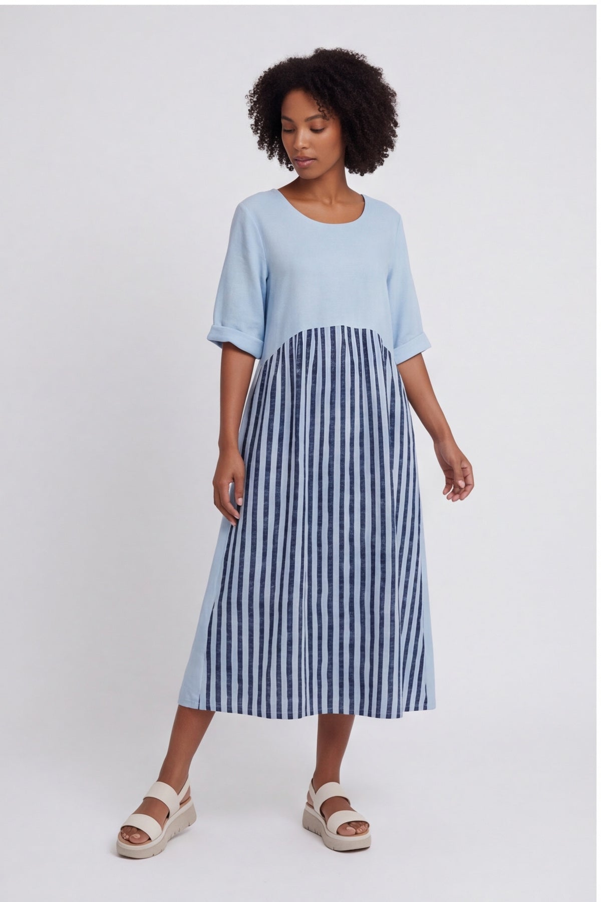 Maia Stripe Linen Dress – image 3 of 5