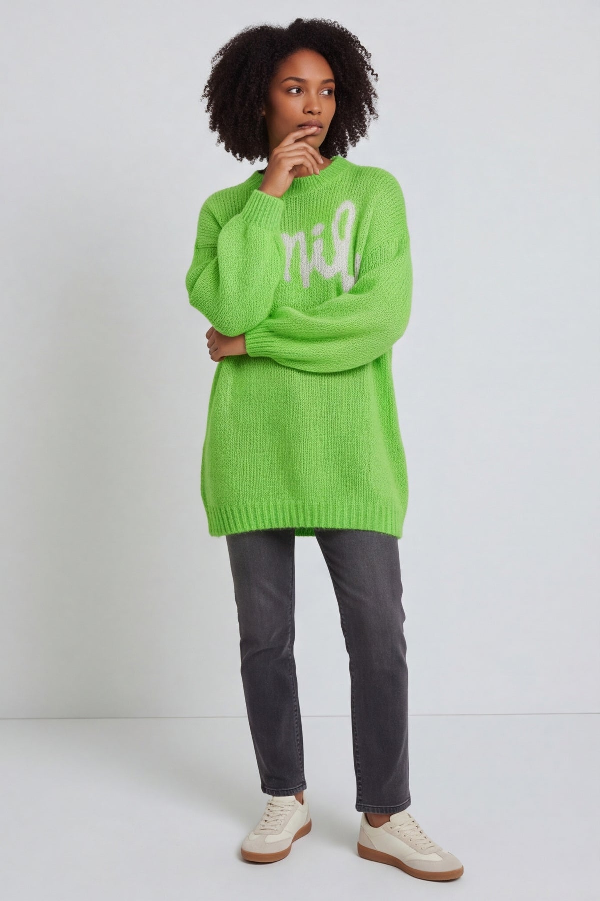 Smile Knitted Jumper Green – image 4 of 6