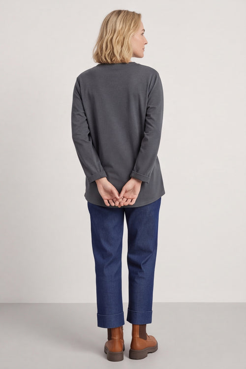 Barbara Pocket Cotton Top Charcoal – image 4 of 6