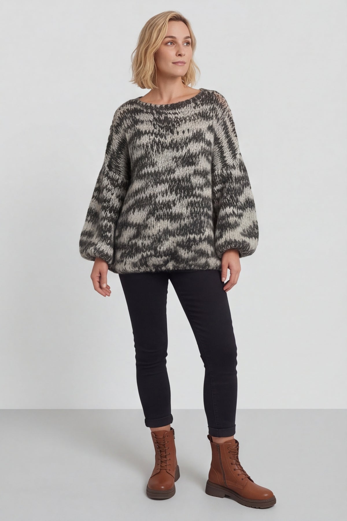 Leatrice Knitted Jumper Stone – image 4 of 6